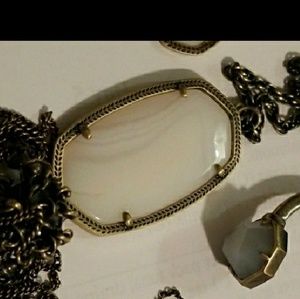 Kendra Scott Rayne white banded agate necklace